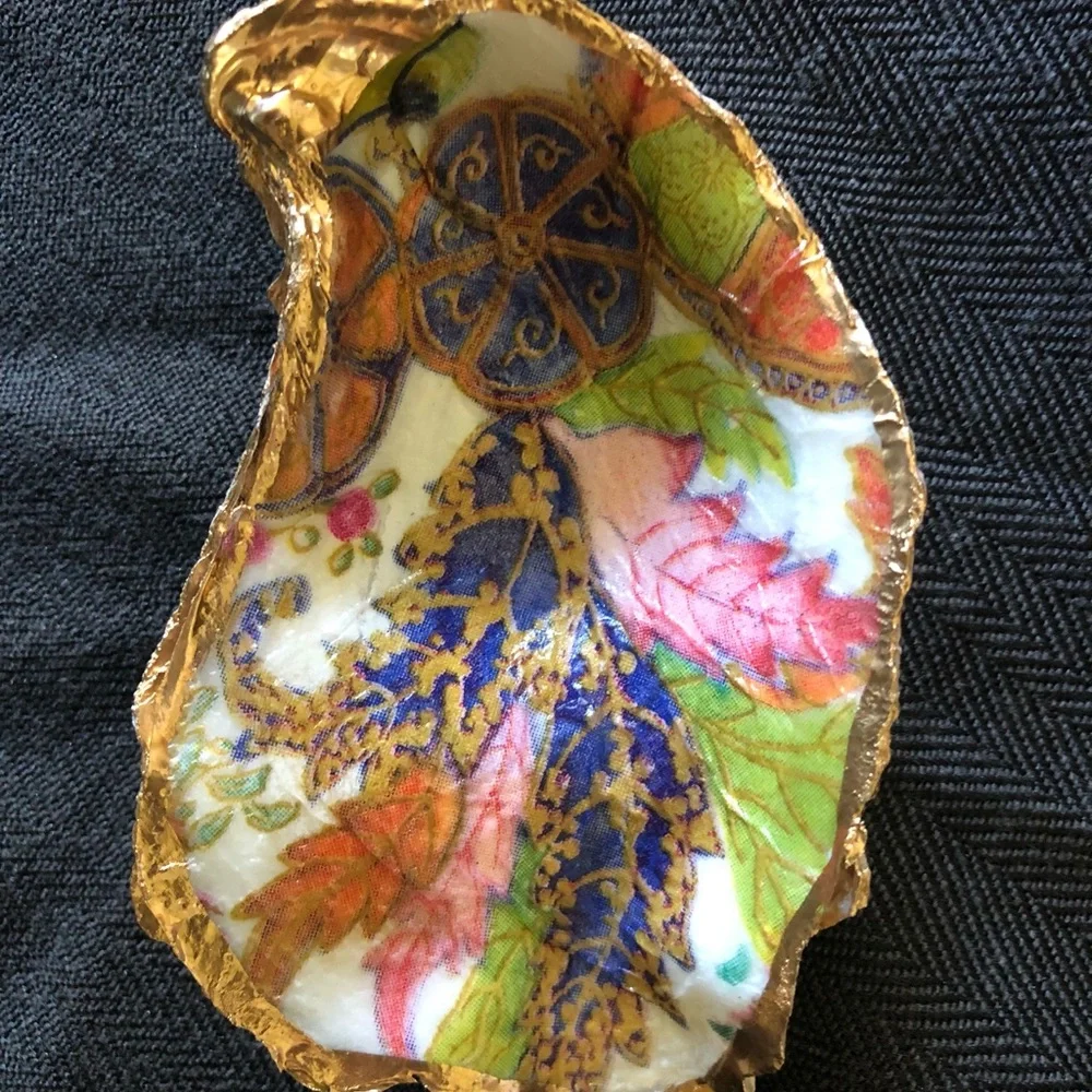 Oyster Shell Ring Trinket Dish Elegant Gift handcrafted home decor